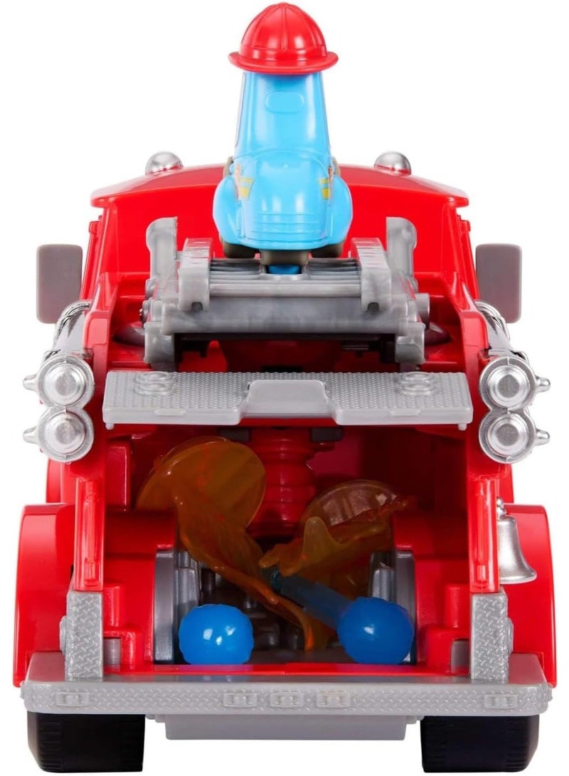 Mattel Games لعبة شاحنة إطفاء ماتيل من ديزني وبيكسار كارس، سباق وإنقاذ رادياتور سبرينغز، أحمر ومغيدو، 2 هدف بلاستيكي على شكل لهب و2 مقذوفات مائية، JFL54 - Image 2